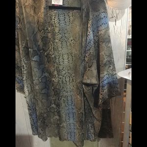 Snakeskin print Plus size Kimono/cardigan